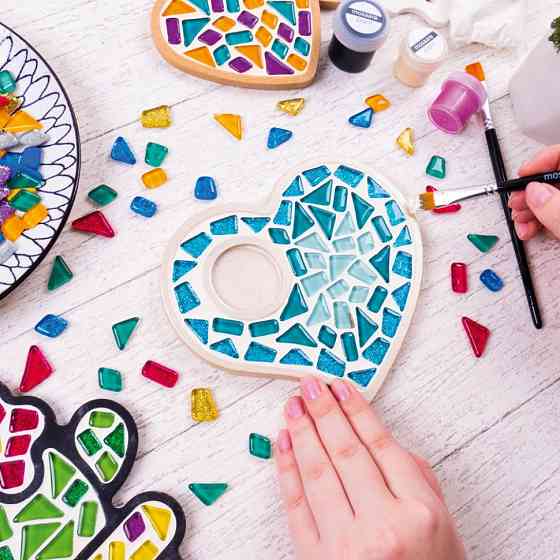 Дитячий набір для творчості кришталева мозаїка "Підсвічник-Серце" MA1011 Вінниця