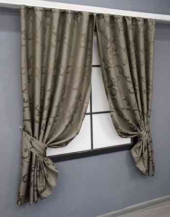 Комплект коротких штор VR-Textil Жаккард Allure № 1620ш Какао 150х170 см 2 шт (35-0274) Киев