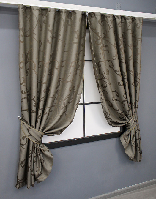 Комплект коротких штор VR-Textil Жаккард Allure № 1620ш Какао 150х170 см 2 шт (35-0274) Киев - изображение 3