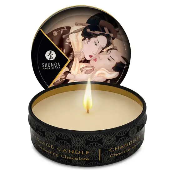 Масажна свічка Shunga Mini Massage Candle – Intoxicating Chocolate (30 мл) з афродизіаками Львів