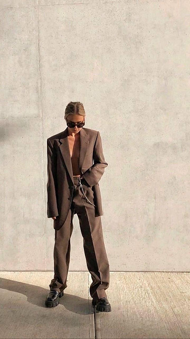 Женский классический повседневный костюм Костюмка люкс Мокко, 42/44 Одесса - изображение 2