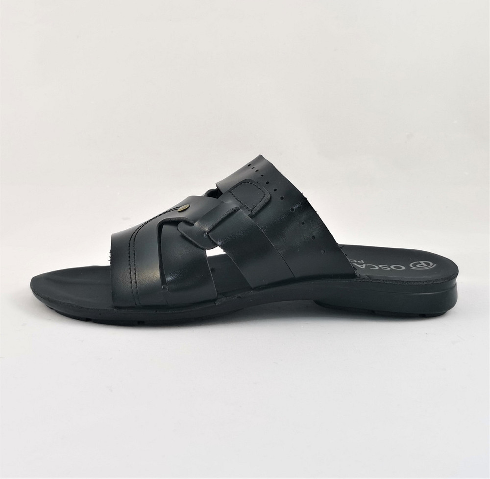 Мужские Шлёпанцы Тапочки Сланцы Чёрные Кожаные (размеры: 41,42,43,44,45) Днепр - изображение 9