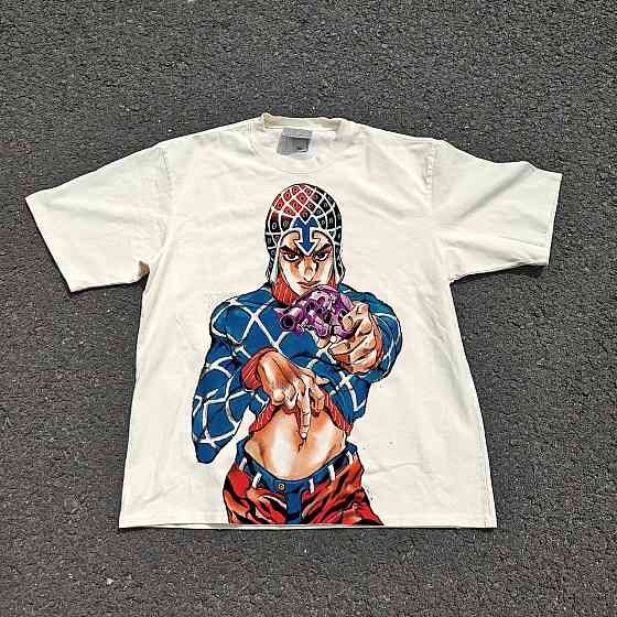 Футболка чоловіча з принтом аніме Аніме Джоджогуідо Міста Секс оверсайз (S/M/L) Черний Дніпро