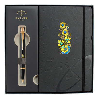 Ручка кулькова Parker IM 17 UKRAINE Black GT BP Квіти + блокнот Parker + подар.упак. GIFT24 (22032b24_T1050u) Вінниця - фото 2
