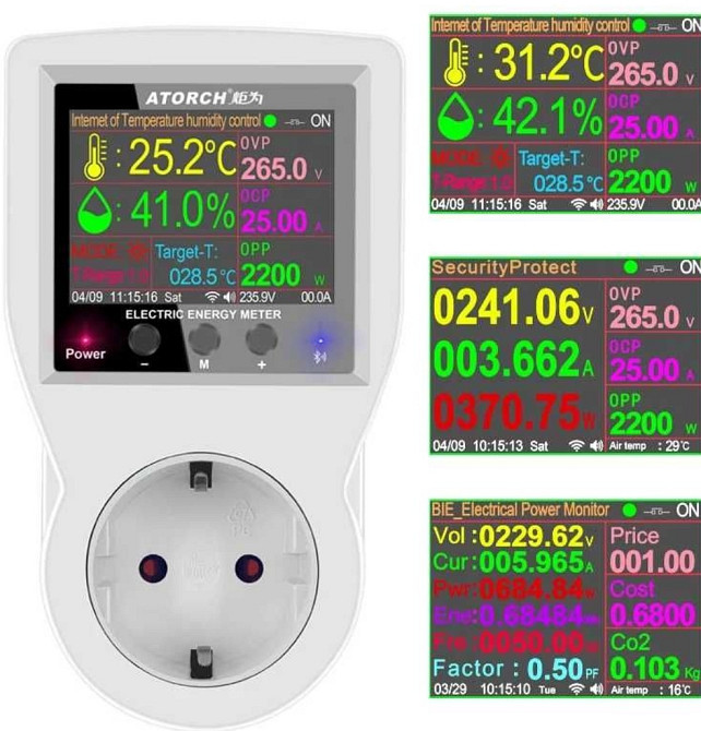 ATORCH S1TW WiFi Смарт розетка ваттметр с термостатом 16A 220V 3680W. Харьков - изображение 2