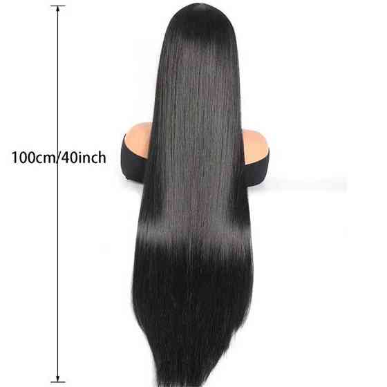 Перука рівне аніме 100 см без човники "Брюнетка" Вінниця