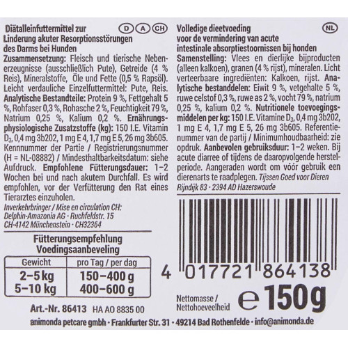 Корм ветеринарный влажный Integra Protect Intestinal Pure Turkey моно индейка для собак при нарушении кишечно-штучного тракта. Киев - изображение 2