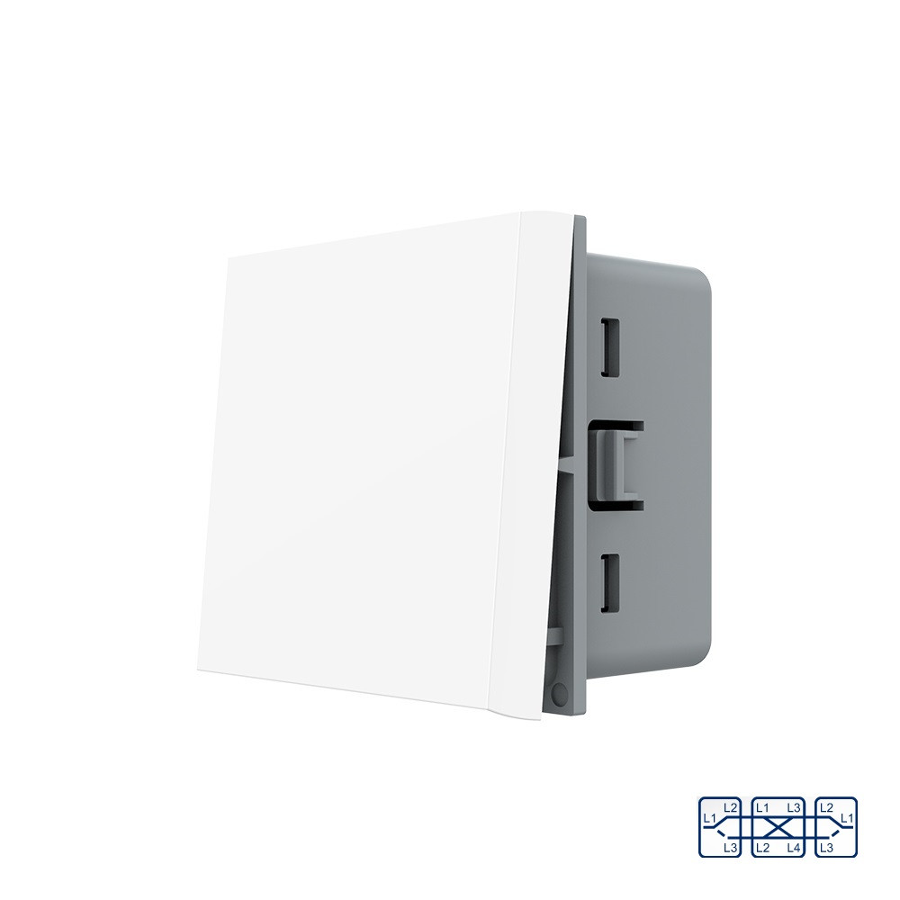 LIVOLO Перехресний (хрестовий) вимикач LIVOLO, білий, модуль без рамки (VL-FCMM10A-2WP) Коломыя - изображение 1