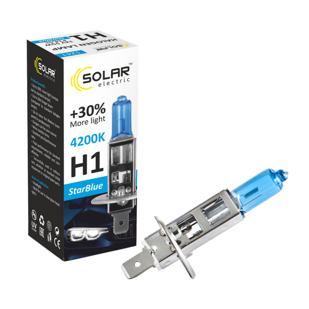 Галогенова лампа Solar H1 12V 55W P14,5s StarBlue 4200K Киев - изображение 1