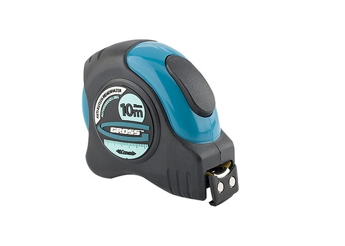 Рулетка "Schlagfest",10 м x 25 мм, магн. обріз зачіп, двохстороння. шкала, автоматично. фіксація GRO Полтава - фото 1