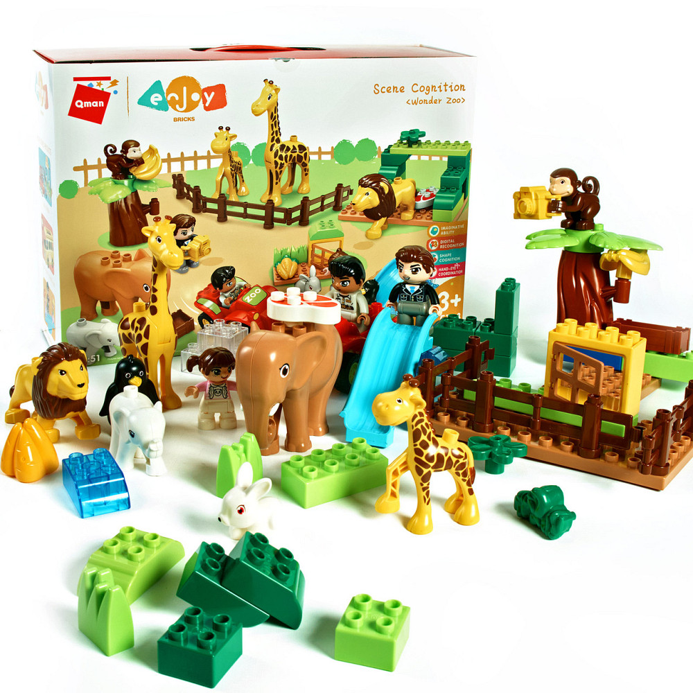 Конструктор блочный Зоопарк 51 деталь Qman.Зоопарк, животны Каменец-Подольский - изображение 1
