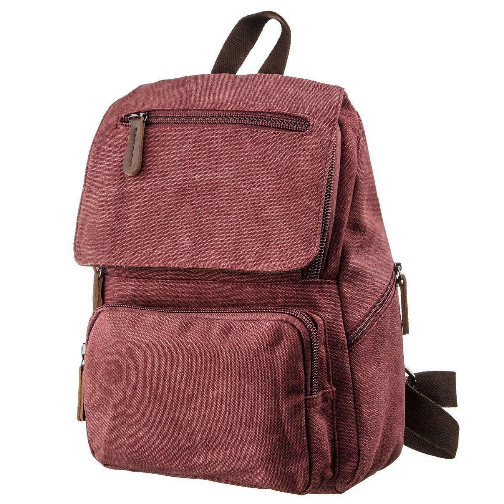 Компактний жіночий текстильний рюкзак Vintage 20195 Малиновий Київ - фото 1