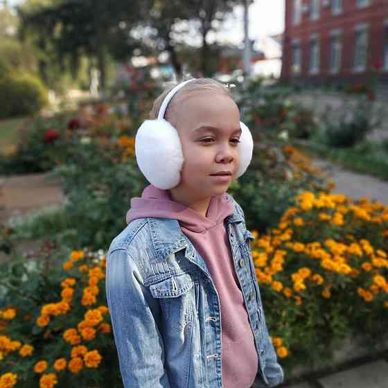 Хутряні навушники дитячі з Rex Білий Харків