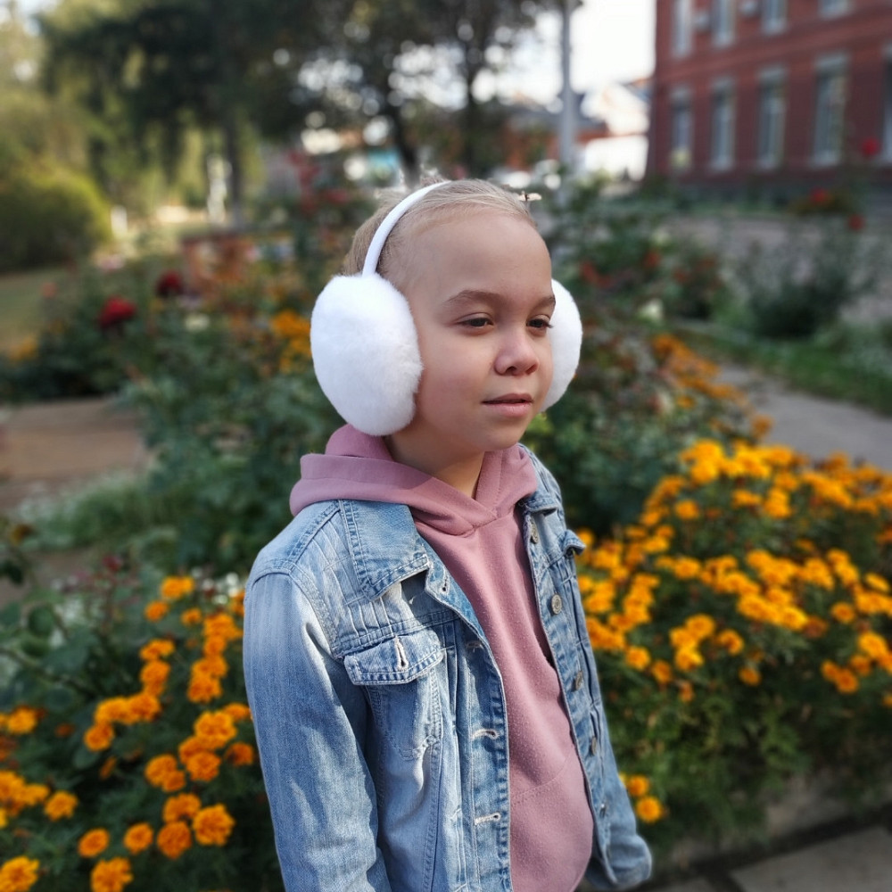 Хутряні навушники дитячі з Rex Білий Харків - фото 2