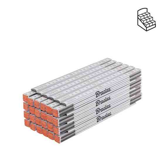 Лінійка розкладна, дерево, 1м, пружина, білий, DIY-MFW11WH/24BOX Київ