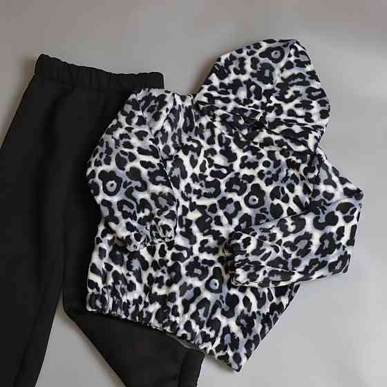 Зимовий флісовий дитячий костюм лео сірий (худі з капюшоном+штани) Кам'янець-Подільський