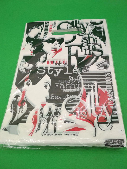 Пакети з вирубаною ручкою (20*30) "Газета Style " (100 шт.) Харків - фото 1