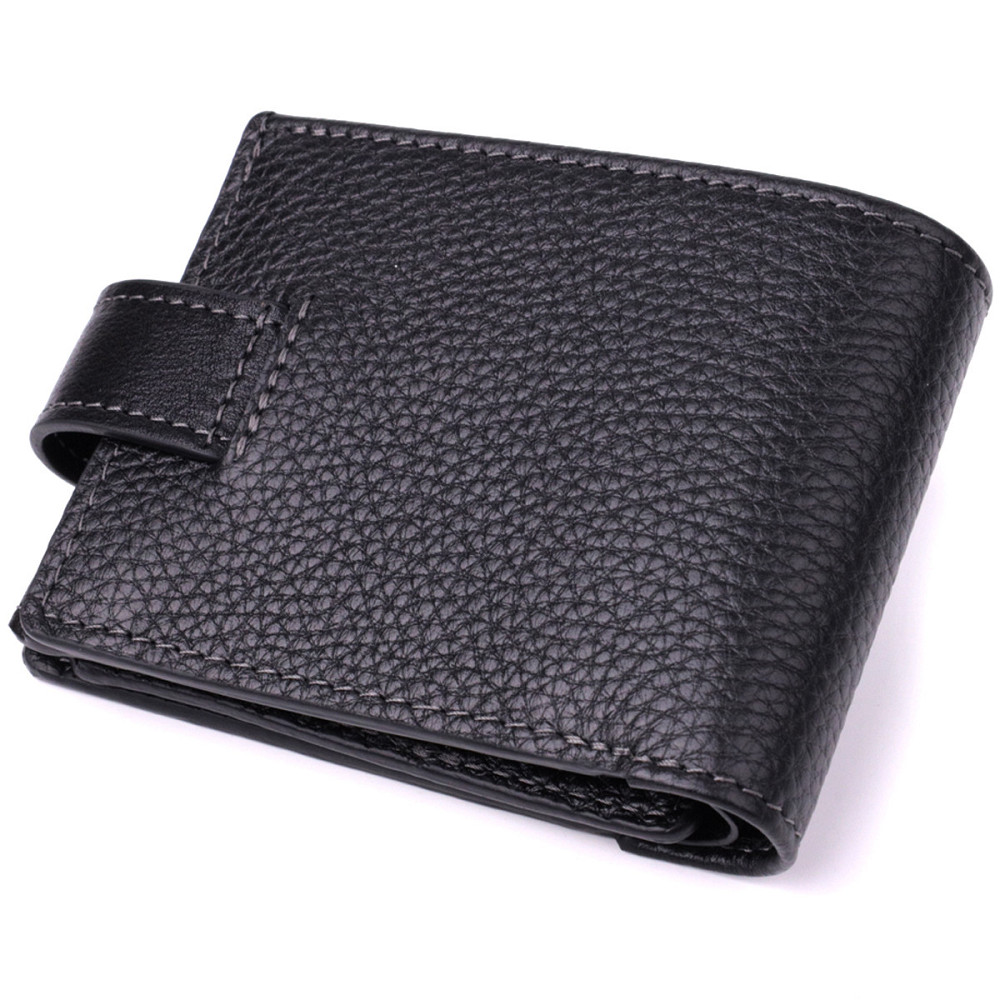 Стильне портмоне з люксової зернистої шкіри флотар GRANDE PELLE 22875 Чорний Київ - фото 2
