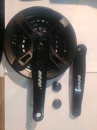 Звезды велосипедные (передние) 24/34/42T (+2 шатуна L-17 см, квадрат, черные, с защитой) (PHCW-A421) KL Мукачево