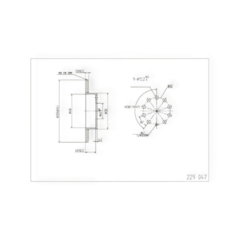 Диск гальмівний автомобіль Фольцваген Caddy III (2004-) задній (260mmx12mm) Мукачево - фото 1