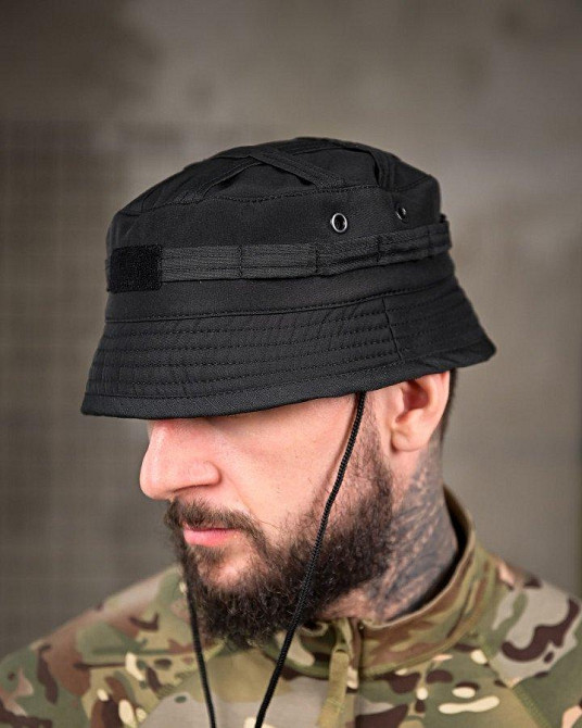 Тактична панама софтшел чорна ПП8008 Одеса - фото 1