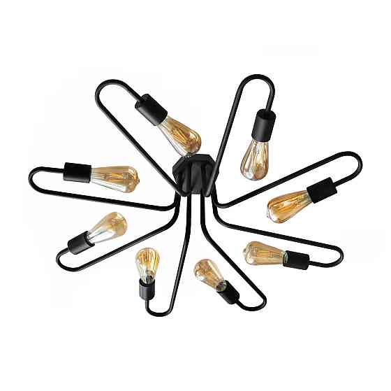 Стельова люстра павук в стилі лофт чорна 8 ламп Laminari NL 8585/8 Одеса