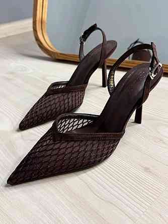 Туфли женские Meideli 2051-8 слинбеки сетка на шпильке коричневые, 39, 25,5 см Киев