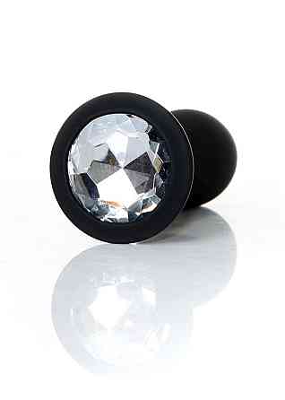 Анальна пробка - Jewellery Silicone Black Plug L Clear Sex Aura Київ