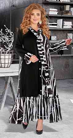 Красивое платье  большого размера с оборкой (52) Киев