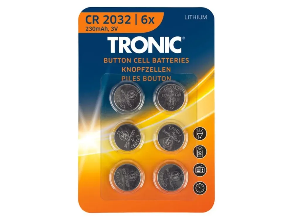 Батарейки Tronic CR 2032 Lithium 3V 6 шт. Полтава - изображение 1