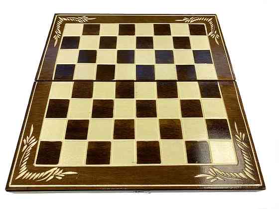 Шахматы, шашки, нарды, шахматная доска для игор 3 в 1 из натурального дерева размер 32х32 см (M) Каменец-Подольский