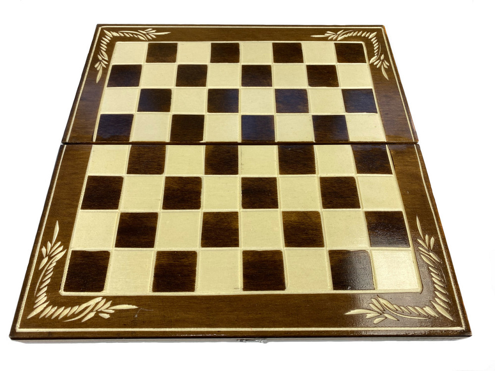 Шахова дошка для ігор 3 в 1 з натурального дерева розмір 32х32 см (M), шахи, шашки та нарди ручної роботи Кам'янець-Подільський - фото 5