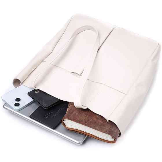 Містка сумка-шоппер з натуральної шкіри Бежева (SHVIGEL) Київ