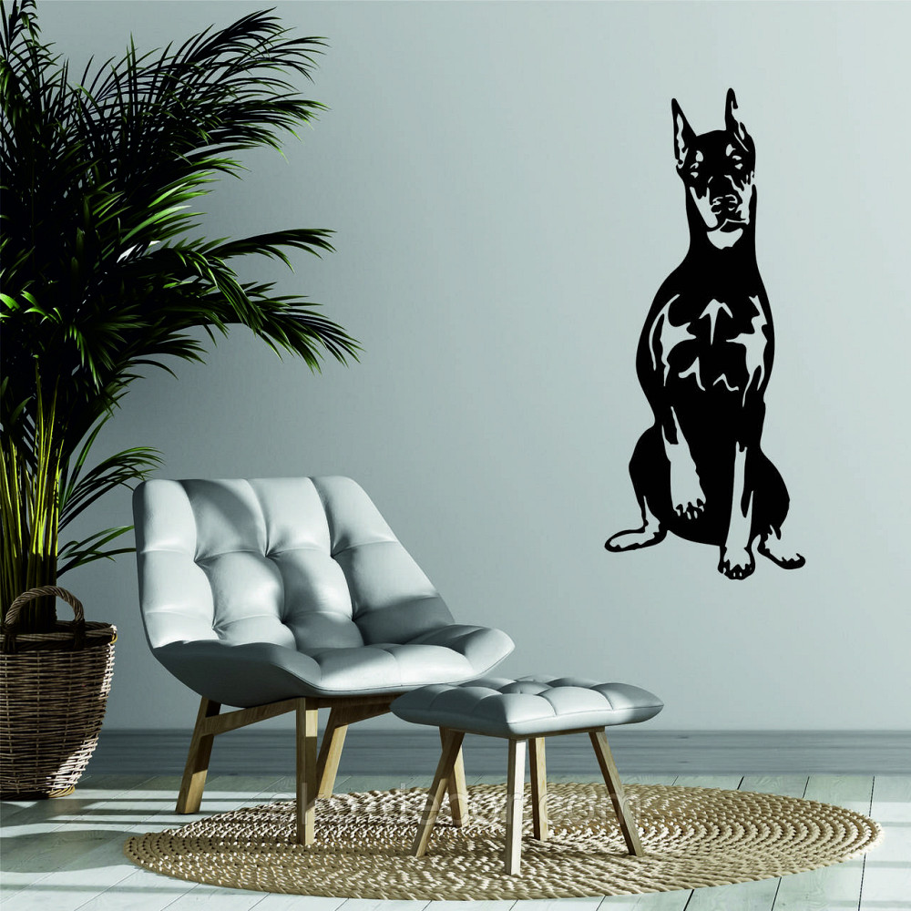 Декоративне настінне Панно «Доберман», Декор на стіну 110*44 см, Чорний Київ - фото 2