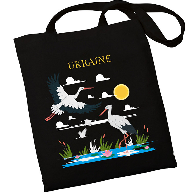 Екошопер BookOpt ВК4065 Ukraine «Журавлі» Символ щастя Чорний Київ - фото 1
