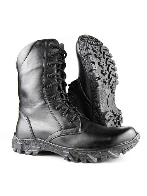 Мужские военные кожаные берцы демисезонные черные, тактические качественные кожаные берцы весна осень Львов - изображение 3