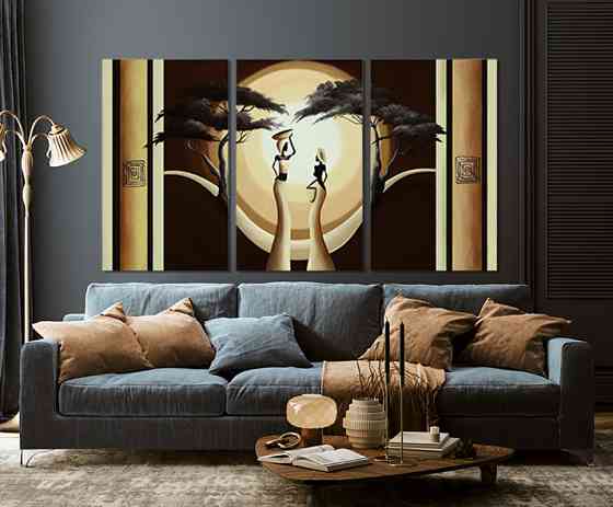 Модульная картина в гостиную / спальню   Африканський колорит    ART-270_3A 100х150 см Киев