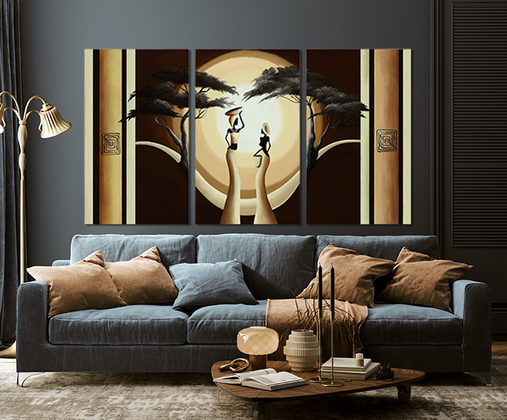 Модульная картина в гостиную / спальню   Африканський колорит    ART-270_3A 100х150 см Киев - изображение 3