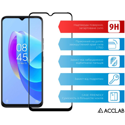 Стекло защитное ACCLAB Full Glue Tecno Spark 9 Pro Black (1283126547300) Винница - изображение 3