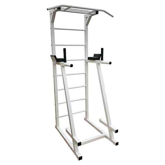 Турник + пресс + брусья напольная стойка 60х60 мм Белый Спортивные стенки и турники для дома разборная Киев