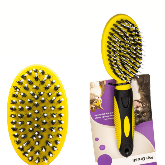 Щетка Массажная с ручкой для Вычесывания шерсти Котов и Собак Bronzedog 20,5х5,5х4,5 см Одесса