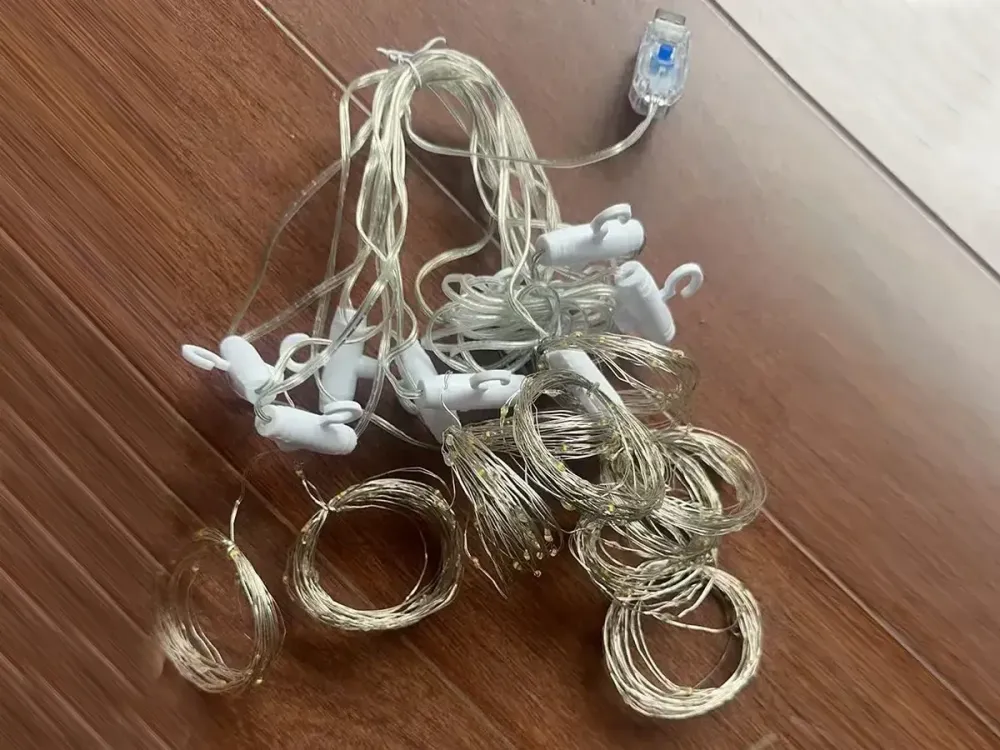 Гірлянда мідний дріт Штора 2,0мХ2,0м Copper USB пульт ДК 8 функцій 8 ліній 160LED (теплий білий) COPPER-WIRE-160WW-9-2 Одеса - фото 1