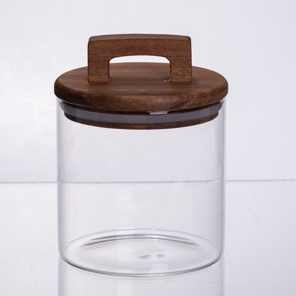 Yiwu баночка для сипучих продуктів з бамбуковою кришкою 700 мл 64486-64 Коломия - фото 2