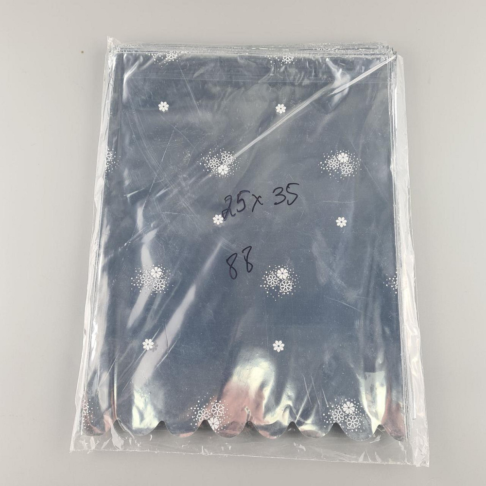 Пакет із малюнком для пакування подарунків (25*35) No88 фольгований "Квіти" (100 шт.) Харків - фото 2