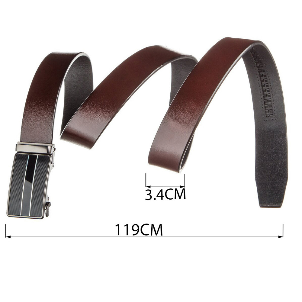 Міцний чоловічий ремінь з автоматичною пряжкою Vintage 20210 Коричневий Київ - фото 4