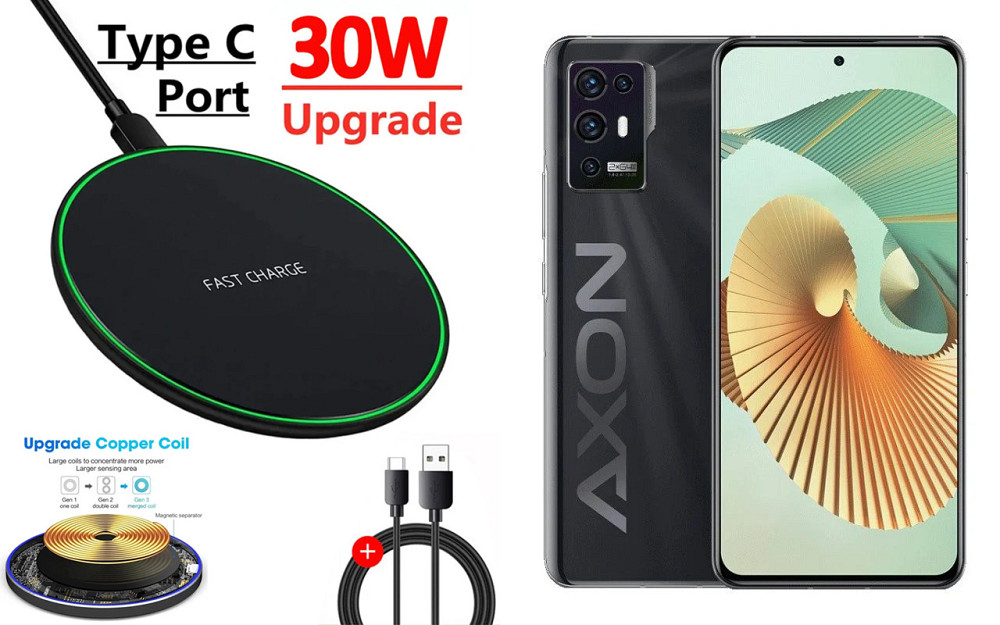 Бездротовий зарядний пристрій Copper до 30W для Samsung Galaxy S23, S23+, S23 FE, S23 Ultra, USB-C, LED Київ - фото 1