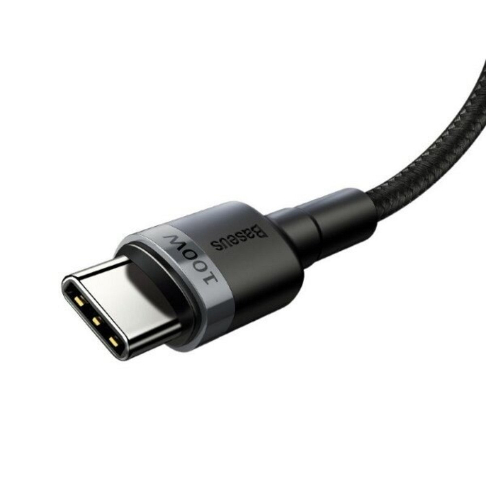 Кабель Baseus Cafule PD2.0 100W flash charging USB Type-C-Type-C cable (20V 5A) 2m Gray+Black Київ - фото 5