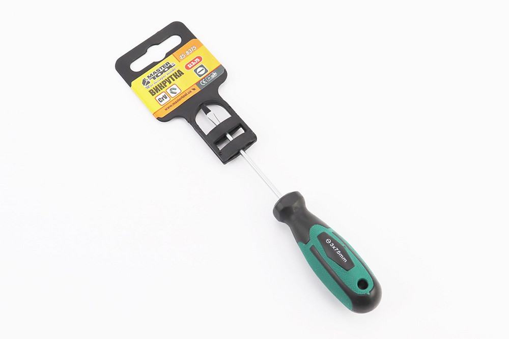 Викрутка магнітна шліцева HEX SL3x 75мм ручка з TPR покриттям тип 2 45-8375 Київ - фото 1