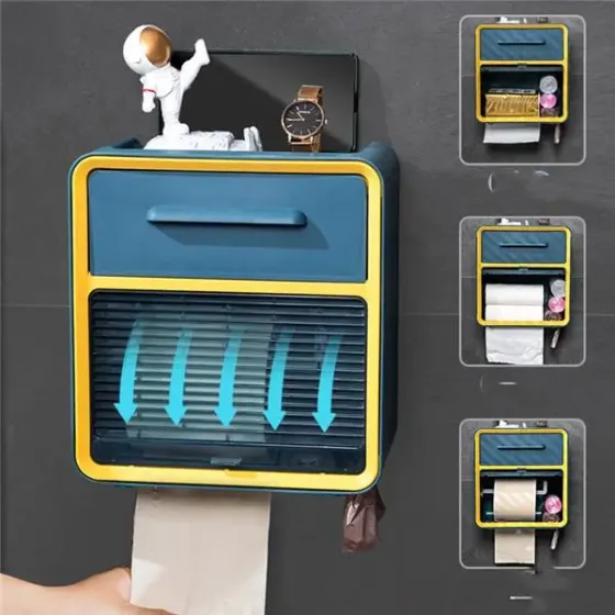 Навесной органайзер-держатель для туалетной бумаги с полкой и отделениями для салфеток,бумаг,пакетов Коломыя