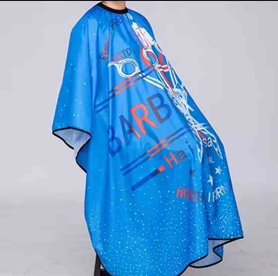 Парикмахерская накидка Barbershop для стрижки и покраски 140 на 50 см синий Киев